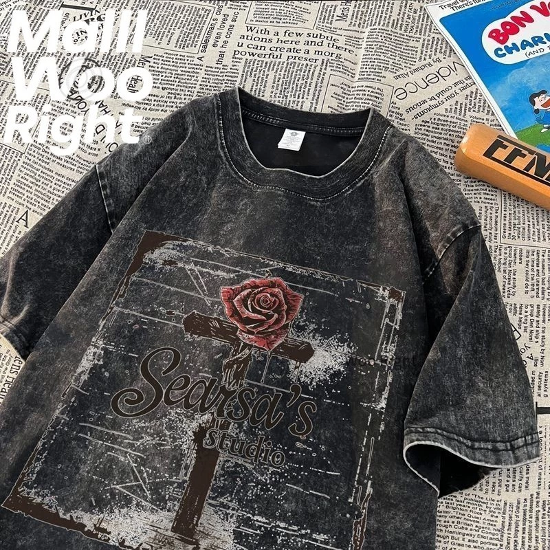 HY เสื้อยืด ins ทรงหลวม